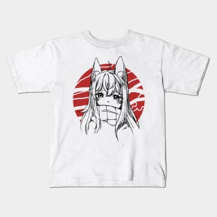 Fox girl art draw fan Kids T-Shirt